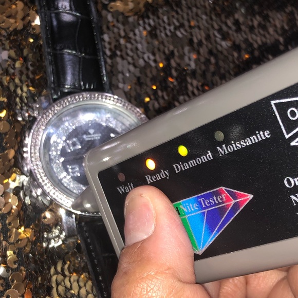 Real diamond men Watch not CZ no fake stones gift for him anniversary wedding - Picture 4 of 7